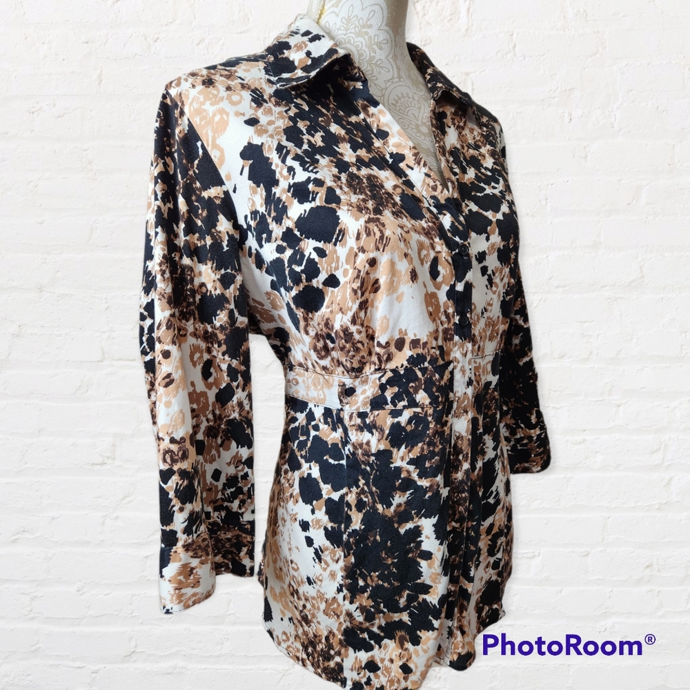Apt 9 Black/brown  Button Down Blouse size 1X